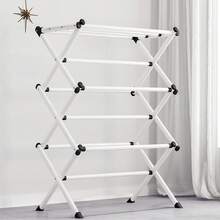 Expandable Foldable Clothes Drying Rack Indoor Laundry Drying Rack Towel Rack - A - Ver 2