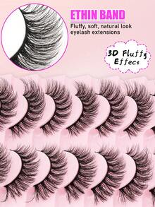 10 Cặp Mi Giả Lông Chồn 3D Dày & Mềm Mại Tự Nhiên, Mi Volume Kiểu Nga, Mi Lông Chồn Tự Nhiên Ấn Tượng, Bộ Nối Mi Dài Tạo Dáng Mắt Cánh Cáo Thông Minh, Dải Mi Tái Sử Dụng Cho Hàng Ngày & Tiệc Tùng - màu đen - Xem 5