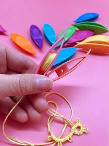 9pcs Bright Color Shuttle Bobbin Set, Portable Lightweight Lace Making Tool, Practical Handmade Accessory For Lace Creators, Suitable For Making Bracelets, Pendants, Lace Trim And Fiber Art DIY Crafts - Small Phoenix Eye Shuttle - View 5