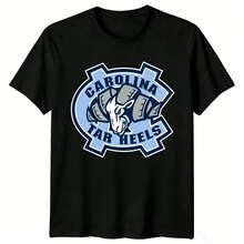 NCAAs North Carolina Tar Heels Ram Mascot Logo Graphic T-Shirt.Tar Heels Tee NCAAs T-Shirt, CollegeBasketball Tee, - 黑色 - 查看 1