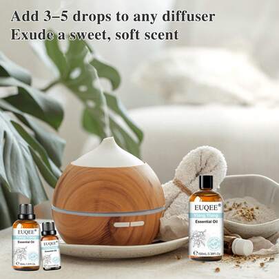 EUQEE 1pc 10/30/100ml Ylang Ylang Essential Oils For Diffusers,Reed Diffusers,Humidifier,Candle And Soap Making,Pure Essential Oils For Humidifier For Home Aromatherapy Skin Care Revive Relieve Sleep,Office Relaxation,Living Room And Office Air Purification,Long Lasting Scents,Ideal Gift