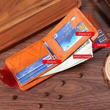 1pc Men US $100 Dollar Bill Leather Bifold Card Holder Wallet Handbag Purse, Leisure Business Style, Wear-Resistant PU Leather, Best Gifts For Friend, Boyfriend, Husband And FatherLarge Capacity Multi-Card Slots,Graduation Gift,Father's Day GiftBirthday Gift,Business Casual Style,Coin Purse - Black - View 6