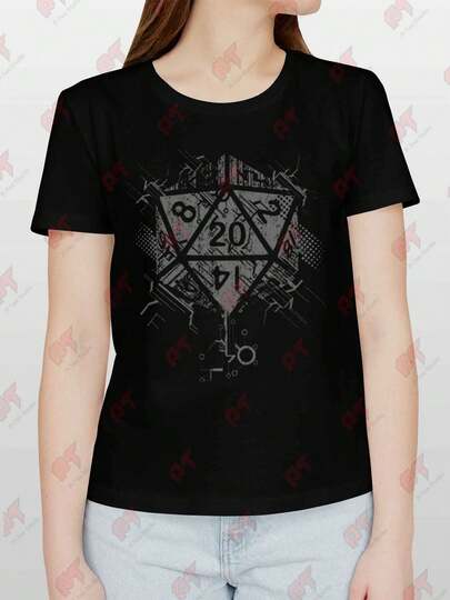 D20 T-Shirt 20 Sided Die Tabletop Rpg Gamer Casual Convention