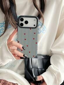 1个蓝白条纹爱心印花软TPU防震手机壳，复古时尚设计，兼容 17/17 Pro/17 Pro Max/16/11/16 Pro/16 Plus/16 Pro Max/16E/15 Pro Max/13/14/12/11 - 彩色 - 查看 5