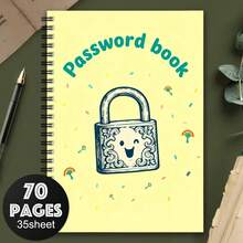 1 Stück Passwortbuch mit Schloss - spiralgebundenes Design mit Verschlusssystem, geeignet für Internetkonten, Computer-Logins und Website-Passwort-Management. Abschließbares Passwort-Tagebuch, Passwort-Aufzeichnungsbuch für Zuhause und Büro Szenarien - A5 - Übersicht 3