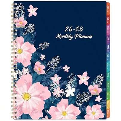 2026-2027 Monthly Planner/Calendar - Jan. 2026 - Dec. 2027, 9" X 11" Planner 2026-2027, 2-Size Pocket, Monthly Tabs, Premium Paper