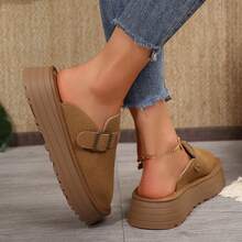 Round Toe Womens Shoes Casual Comfortable Lightweight Flats For Female Daily Wear - 駝色 - 查看 5
