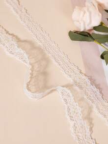 1 par de cordones de 100cm de encaje, estilo ballet - Accesorio lindo adecuado para jóvenes - Cordones de zapatos decorados con encaje de seda blanca, aptos para zapatos de vestir - Blanco - Ver 6
