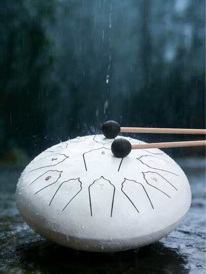 13音钢舌鼓，12英寸D大调钢舌鼓 - 13音手碟鼓，配有便携包、配件和乐谱 - 非常适合瑜伽、冥想、音乐会和灵修，迷你神秘冥想鼓