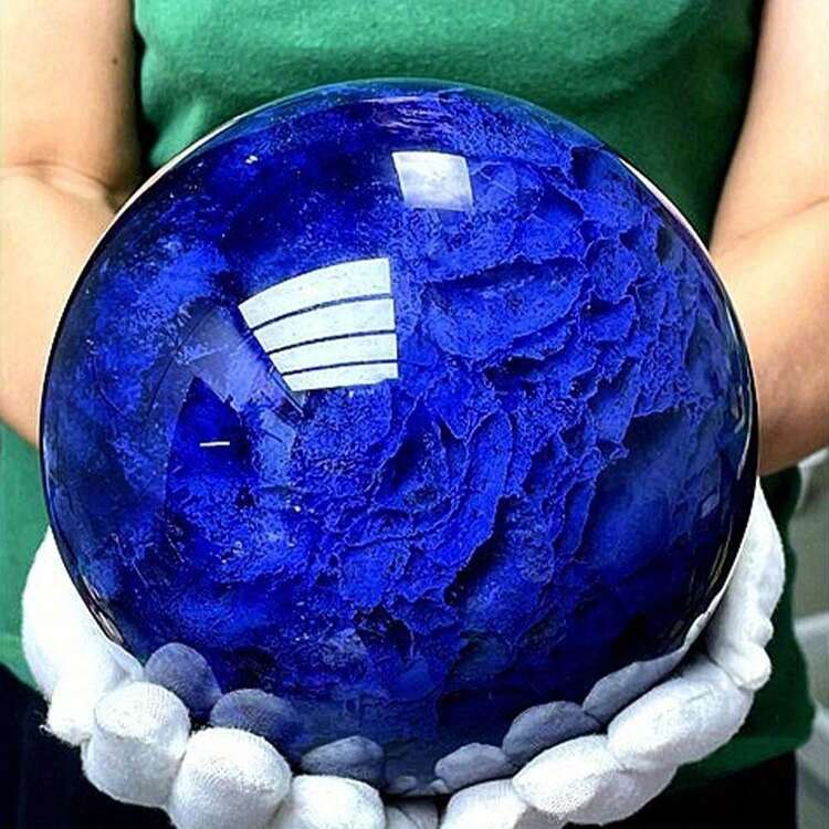1pc Blue Quartz Sphere-A Hand-Polished And Carved Mineral Specimen, A Unique Holiday Gift For Christmas, Halloween, Valentine's Day, Easter, And Thanksgiving. - Multicolor - View 1