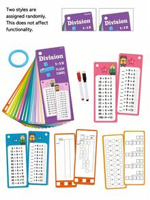 1 set de tarjetas de aprendizaje de matemáticas, borrables, suma, resta, multiplicación, división, herramienta educativa de aprendizaje, arte & manualidades, suministros de pintura - color - Ver 12