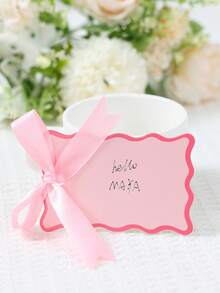 24 Stück Muschelform Namenskarten mit Schleifen, DIY rosa Hochzeit Tischnummern Karten, Hochzeit Platzkarten, Hochzeit Party Dekorationen, rustikale Hochzeit Tischdekoration, Hochzeit Party Zubehör, leere Namenskarten für Sitzplätze, für Hochzeit, Brautduschen, Abendessen, Empfänge, Geburtstag, Baby-Dusche, Party - Übersicht 9