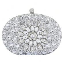 Clutch Purses For Women Formal Rhinestone Evening Bag Sparkly Handbags Wedding Party Cocktail Prom - Embrague plateado - Ver 6