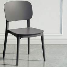 Silla de Plástico con Respaldo de 18 Pulgadas, Silla de Comedor Apilable, Silla de Oficina Portátil, Sillas para Invitados para Cocina Interior, Sala de Reuniones, Comedor (Gris) - Gris - Ver 1
