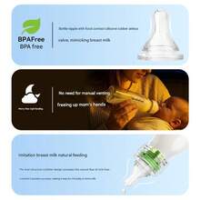 1个儿童婴儿水瓶，学生饮水杯，可爱吸管水瓶，刻度水瓶，幼儿园吸盘球水瓶，防呛吸管杯，250毫升/120毫升容量 - 白綠色 - 查看 5