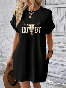 Women Midi Dresses - Black - View 1