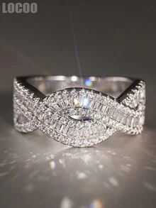 1pc Women's Luxury Cubic Zirconia Ring, Suitable For Wedding, Engagement, Anniversary, Party Jewelry, Valentine's Day Gift - 1# - View 8