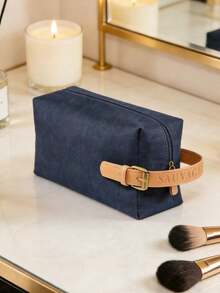 Dior限量版帆布化妆包 - 大号洗漱包，奢华圣诞假日礼物 - 寶藍色 - 查看 3