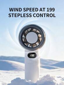 AOYI 1个可充电数字显示便携式手持199档可调速迷你USB充电风扇 - 多色 - 查看 4