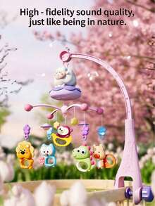 可爱绵羊铃铛婴儿床铃玩具，带音乐和灯光，360°自动旋转，有助于宝宝大脑发育，适用于婴儿车和汽车安全座椅，是馈赠佳品。 - 彩色 - 查看 4