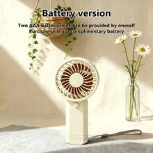 1pc Mini Handheld Fan, Powered By 2 AAA Batteries (Batteries Not Included), Comes With Lanyard. The Fan's Runtime Depends On The Battery Capacity. - Handheld - View 4