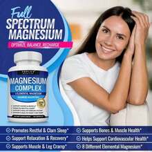 Magnesium Complex Supplement 8 Elemental 1000mg - Magnesium Glycinate, Citrate, Malate, Taurate, Chelated For Easy Absorption For Bones, Muscle, Recovery, Energy, Vegan Non-GMO 90 Capsules - 2PCS - 查看 3