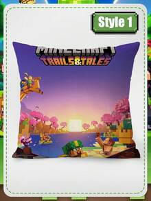 Minecraft 我的世界 2D 抱枕，适用于床、Minecraft 周边区域、学生宿舍午睡、床、窗边沙发、床头靠枕，方形超大抱枕套（含填充物），所有物品齐全。 - 彩色 - 查看 18