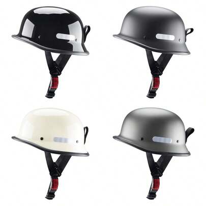  CYCKING Motorcycle Helmet, DOT Certified Adult Unisex Retro Matte Half Helmet, Open-Face German Style Motorbike Helmet