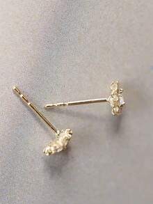 GAGAFEEL 一对奢华复古宫廷风S925纯银锆石圆形太阳耳钉，日常佩戴及女士礼品 - 金色 - 查看 6