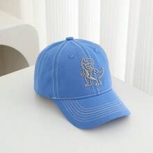 3-8岁儿童男女通用恐龙刺绣撞色缝线棒球帽，柔软帽顶可调节户外休闲帽 - 1PC - 查看 16