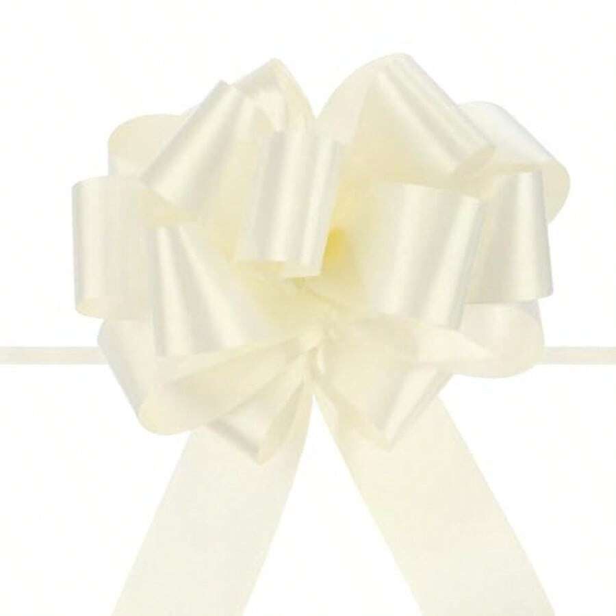 20pcs 5 Inch Large Pull Bow Big Gift Wrapping Bows Ribbon Cream White For Wedding Car Baskets Presents Christmas Bow  Syz - Cream White - View 1