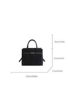 Fashionable And Exquisite Rectangular Bag, 2026 New Model, Women's Style, High-End And Stylish, Versatile And Classic, Retro Style Crossbody Bag - Black - View 3