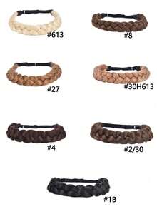 High Temperature Synthetic Braided Wig With Adjustable Braids, Including Fishtail Braid And Twisted Braid - Multicolor - View 2