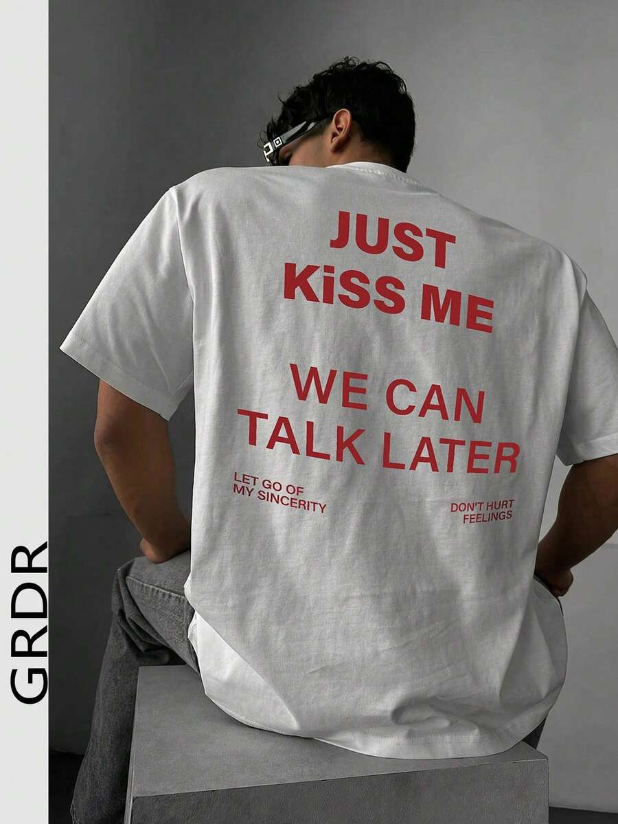 SU ER Men's Fashionable Printed Loose Short Sleeve T-Shirt | Exquisite Design | Summer Essential | Easy To Match | Showcase Your Style - White - View 1