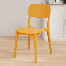 Juego de 4 Sillas de Comedor Modernas de Plástico, Silla de Comedor Apilable y Reforzada para el Hogar, Diseño Simple y Moderno con Respaldo y sin Brazos, para Cocina, Restaurante, Sala de Estar (Color: Gris Oscuro, Tamaño: 44 * 47 * 80cm) - Naranja - Ver 2