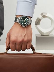 Fossil Men's Stainless Steel Watch With Quartz Movement And Leather Strap - Silver Ribbon Silver Plate - View 2