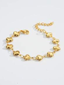 1 chiếc dây chuyền chống nước 17+5cm màu vàng, kiểu dáng mảnh mai, thích hợp cho mùa hè, hình chữ thập, vòng tay sinh vật biển, vòng tay hình trái tim, trang sức tối giản, quà tặng. - Vòng đeo tay - Xem 7