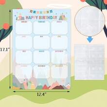 WorldBazaar Moving Mountains Birthday Poster Chart 2 Pcs Classroom Birthday Posters Classroom Bulletin Board Decoration Back To School Supplies - / - View 2