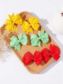 20Pcs Hair Bows Random Color Hair Barrettes Cute Hair Clips Adorable Hairpins Elegant Bowknot Hair Clips Colorful Hair Decor Hair Acc For Girls Teens Party Wear Daily Use Outfits Birthday Holiday Valentine's Day Gifts - Multicolor - View 4