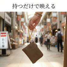 本革 ミニ財布 レディース シンプル コンパクト 小型小銭入れ ジッパー付き 現金・カード・鍵・ID対応 おしゃれ 携帯用 - カーキ - チェックする 11
