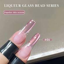 MIANEL 12ml 春季美甲水晶玻璃珠猫眼凝胶指甲油 2026 新款春季美白闪粉绿色猫眼指甲油蓝色美甲 UV灯高密度春季美甲 - 彩色 - 查看 4