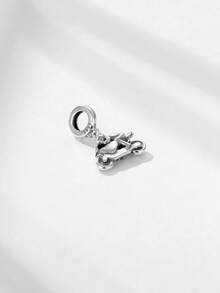 1pc Elegant 925 Sterling Silver Motorcycle Pendant, Suitable As Birthday Gift For Men And Women - Silver - View 3