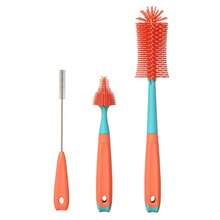 1 套 [3 件装] 婴儿硅胶奶瓶刷、安抚奶嘴刷、吸管清洁工具、奶瓶口刷，6 合 1 套装 - 亮橙色 - 查看 2