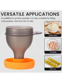 1pc Mini Portable Protein Powder Funnel With Keychain, Suitable For Travel, Fitness And On-The-Go Protein Powder Mixing, Hygienic Leak-Proof Powder Transfer Device For Bottles And Containers, Applicable For Protein Powder Containers - View 9