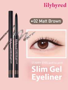 lilybyred K-Beauty Starry Sky Eyeliner Pen, Smooth Gel Eyeliner Pencil From AM9 To PM9, Creamy Texture, 2mm Fine Gel Eyeliner, Metal Tip, Easy To Use, Rich Color, Nourishing, Waterproof And Sweat-Resistant, Korean Makeup - 02 馬特布朗 - 查看 10