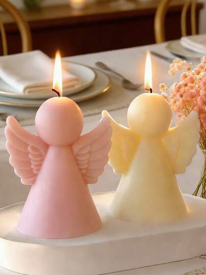 1pc 3D Angel Wings Silicone Candle Mold Easy Demold Multi-Use For Gypsum/Micro Cement/Resin/Clay DIY Handicraft Home Party Decor Festival Gift Idea