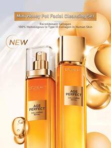 L’Oreal Paris 巴黎欧莱雅皇家胶原蛋白护肤套装,包含精华水65ml + 面霜50ml 或 130ml + 110ml,另附迷你蜂蜜精华水和蜂蜜面霜,富含重组胶原蛋白和麦卢卡蜂蜜复合物,质地轻盈易吸收,深层补水保湿,恢复肌肤光泽,减少皱纹,紧致提亮,适合所有肤质。 - LOTION & ESSENCE WATER SET - 查看 5