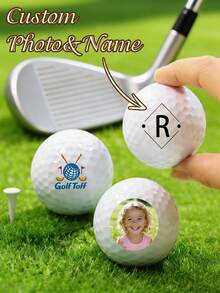 LICVIC 1pc Personalized Golf Ball, Customized Photo & Name Golf Ball For Men, Couples, Face Design Golf Ball, Suitable For Valentine's Day Gift, 4.26cm/1.67in - 3 Styles - 20 Specifications, Fun Golf Ball For Men, Customized Gift For Him/Her, Dad, Mom, Friends, Grandpa, Unique Father's Day Gift, Housewarming Gift,Home Decor Living Room - Style a - View 2