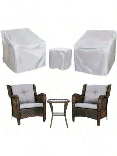 Waterproof Outdoor Furniture Covers: Sofa, Chair, Chaise Lounge, Round Table, Wind-Resistant Coffee Table Covers, With Adjustable Drawstring, Suitable For Living Room, Yard, Balcony And Patio Furniture, Valentine's Day Gift