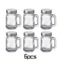 Bộ 6/12 cốc mini có tay cầm kiểu Ý, làm bằng thủy tinh, dễ mang theo, có thể đựng espresso, thích hợp dùng khi cắm trại. - Trong suốt - Xem 8